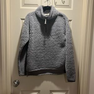 SO fluffy grey zip up size small